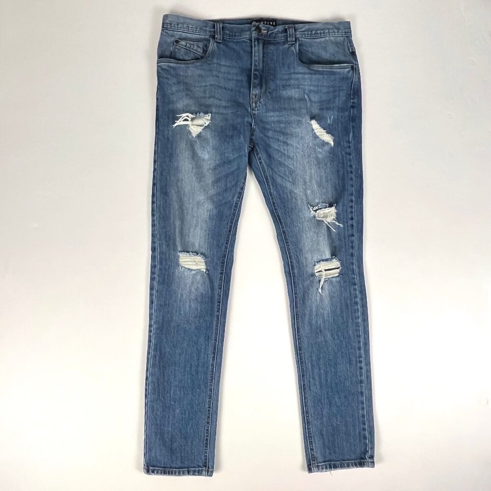 Empyre Verge Men’s 34 Slim Distressed Jeans Medium Wash Streetwear